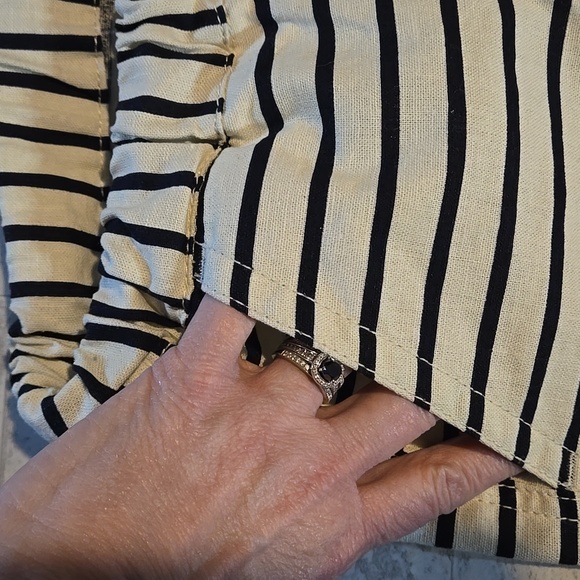 NWT J. Crew Size Large Linen Cotten Blend Shorts Black White - Picture 5 of 9